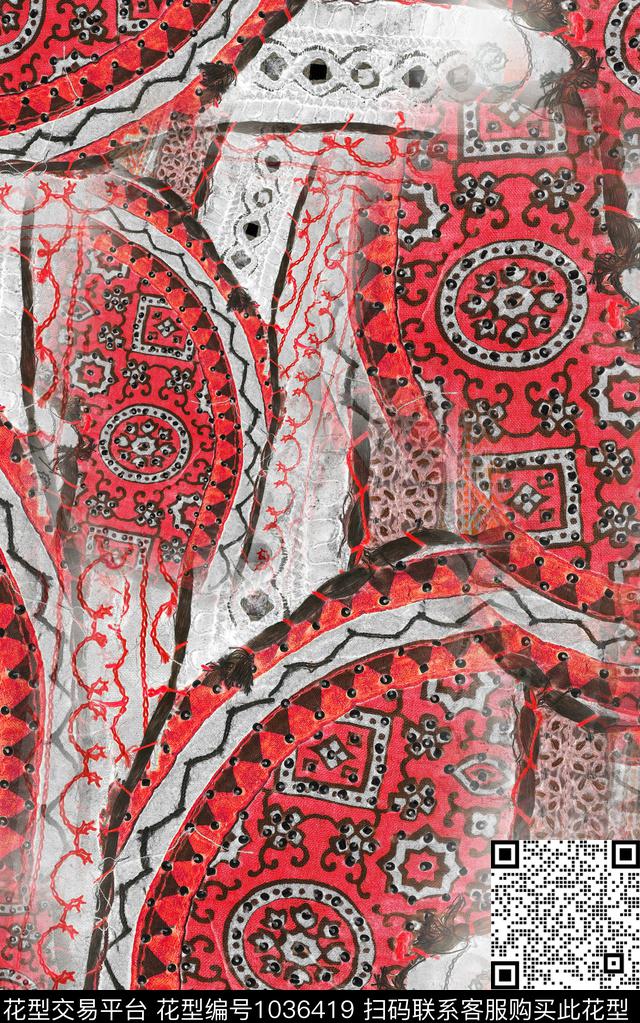 民族风中老年绣花华亿平台数码印花华亿平台下载（图片编号: 1036419） - 瓦栏（Walan）