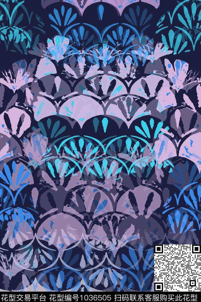 抽象花卉径庭迷彩半圆形数码印花华亿平台下载（图片编号: 1036505） - 瓦栏（Walan）