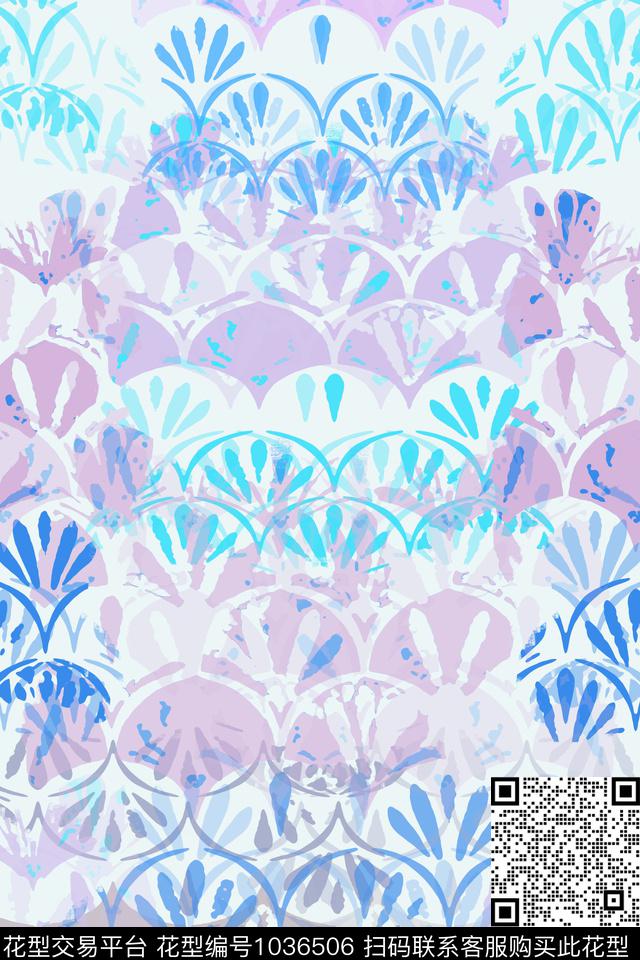 抽象花卉径庭迷彩半圆形数码印花华亿平台下载（图片编号: 1036506） - 瓦栏（Walan）