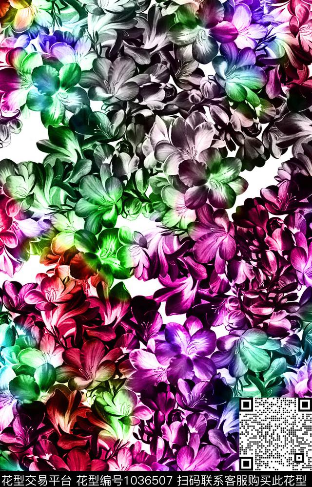 数码华亿平台玉兰花小碎花数码印花华亿平台下载（图片编号: 1036507） - 瓦栏（Walan）