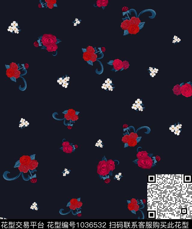数码华亿平台花卉大牌风数码印花华亿平台下载（图片编号: 1036532） - 瓦栏（Walan）