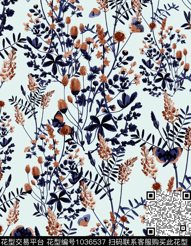 数码华亿平台花卉大牌风数码印花华亿平台下载（图片编号: 1036537） - 瓦栏（Walan）