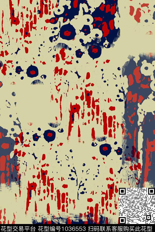 抽象花卉抽象径庭迷彩数码印花华亿平台下载（图片编号: 1036553） - 瓦栏（Walan）