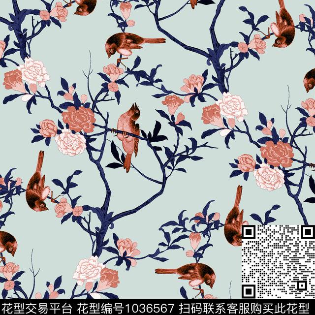 数码华亿平台花卉大牌风数码印花华亿平台下载（图片编号: 1036567） - 瓦栏（Walan）