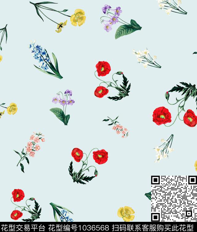 数码华亿平台花卉大牌风数码印花华亿平台下载（图片编号: 1036568） - 瓦栏（Walan）