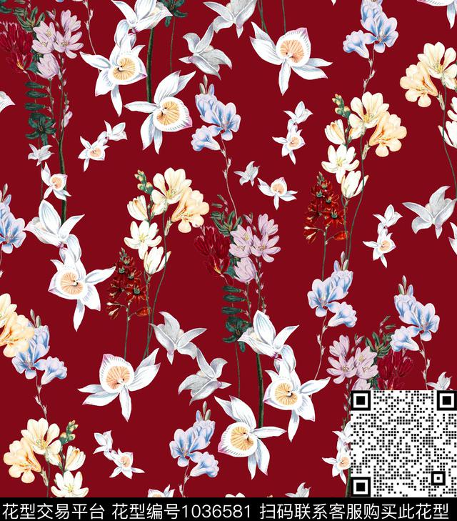 花卉小碎花彩底花卉数码印花华亿平台下载（图片编号: 1036581） - 瓦栏（Walan）