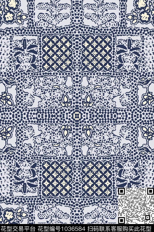 几何男装抽象男装休闲花卉传统印花华亿平台下载（图片编号: 1036584） - 瓦栏（Walan）