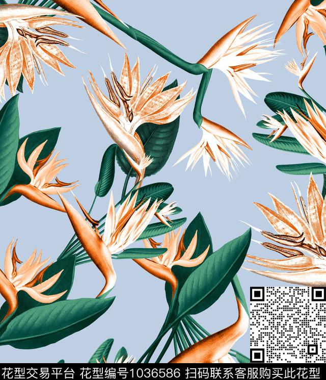 数码华亿平台花卉大牌风数码印花华亿平台下载（图片编号: 1036586） - 瓦栏（Walan）