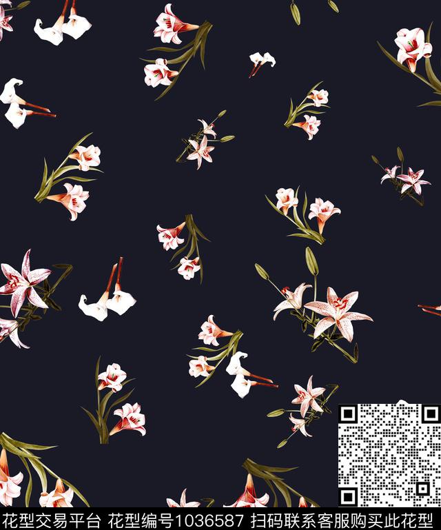 数码华亿平台花卉大牌风数码印花华亿平台下载（图片编号: 1036587） - 瓦栏（Walan）
