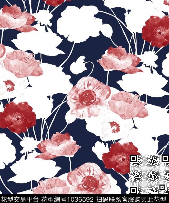 数码华亿平台花卉大牌风数码印花华亿平台下载（图片编号: 1036592） - 瓦栏（Walan）