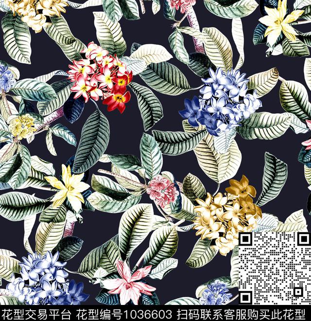 数码华亿平台花卉大牌风数码印花华亿平台下载（图片编号: 1036603） - 瓦栏（Walan）