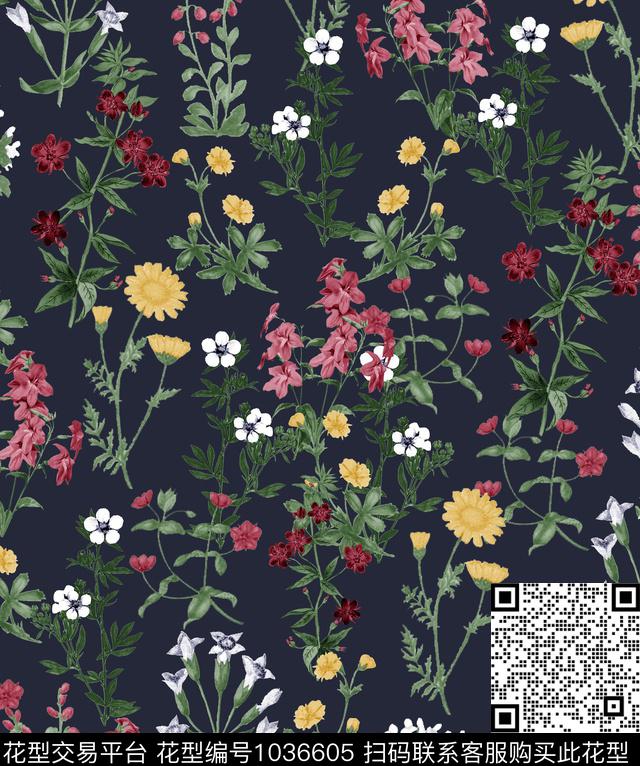 数码华亿平台花卉大牌风数码印花华亿平台下载（图片编号: 1036605） - 瓦栏（Walan）