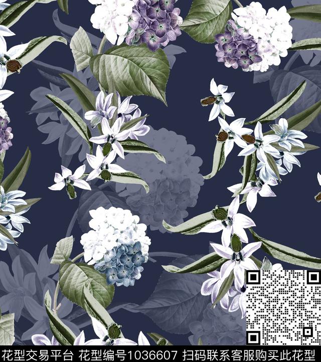 数码华亿平台花卉大牌风数码印花华亿平台下载（图片编号: 1036607） - 瓦栏（Walan）