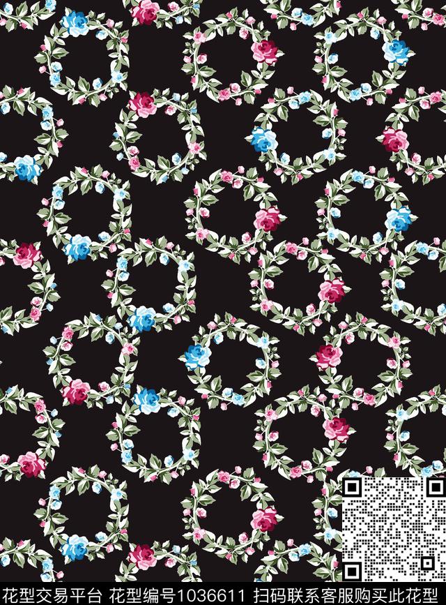 数码华亿平台花卉大牌风数码印花华亿平台下载（图片编号: 1036611） - 瓦栏（Walan）