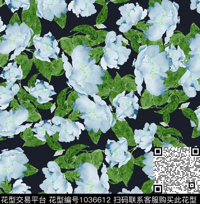 数码华亿平台花卉大牌风数码印花华亿平台下载（图片编号: 1036612） - 瓦栏（Walan）