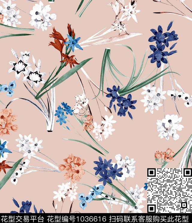 数码华亿平台花卉大牌风数码印花华亿平台下载（图片编号: 1036616） - 瓦栏（Walan）