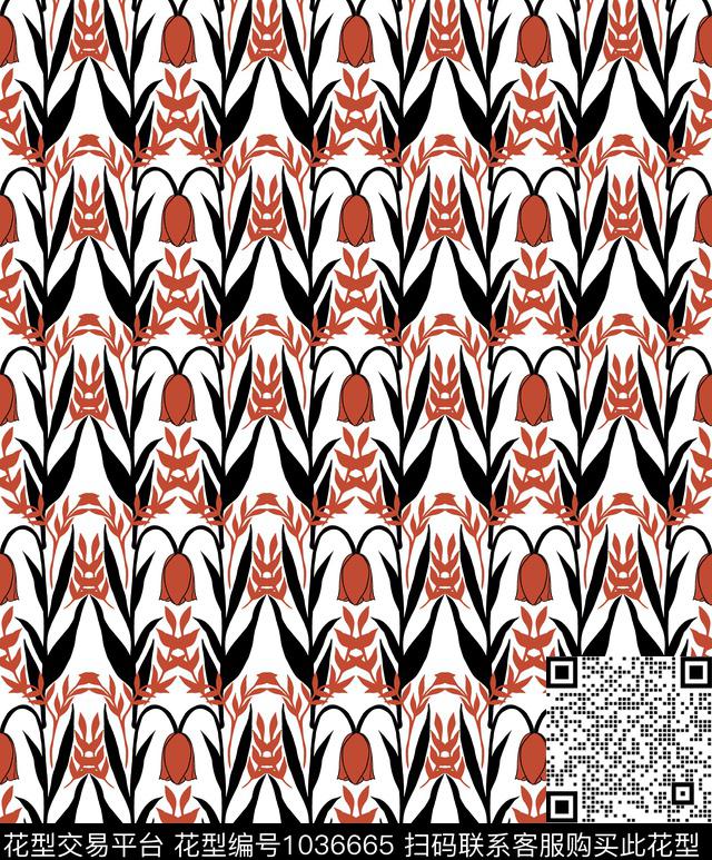 数码华亿平台花卉大牌风数码印花华亿平台下载（图片编号: 1036665） - 瓦栏（Walan）