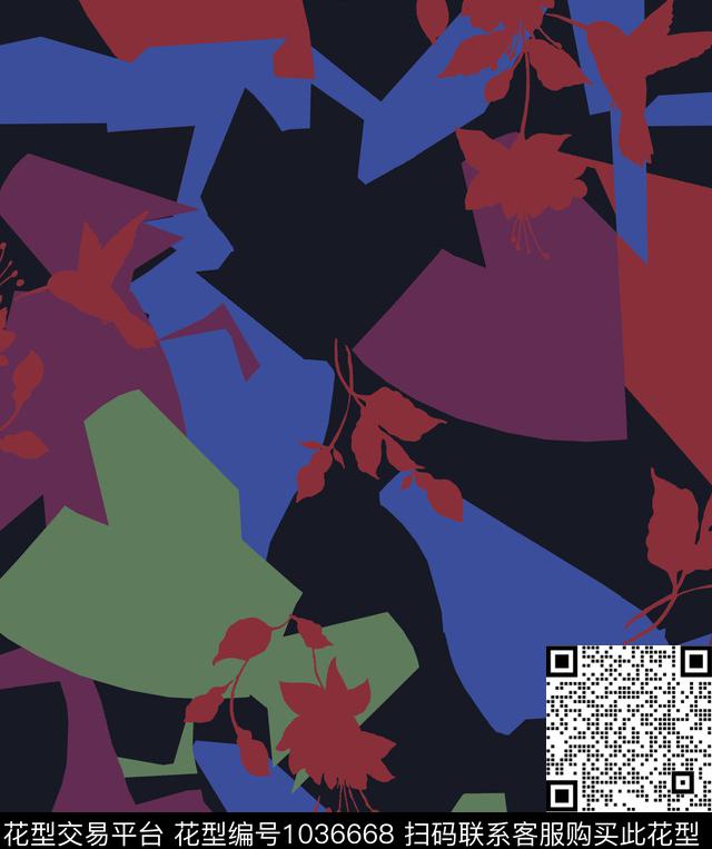 数码华亿平台抽象大牌风数码印花华亿平台下载（图片编号: 1036668） - 瓦栏（Walan）