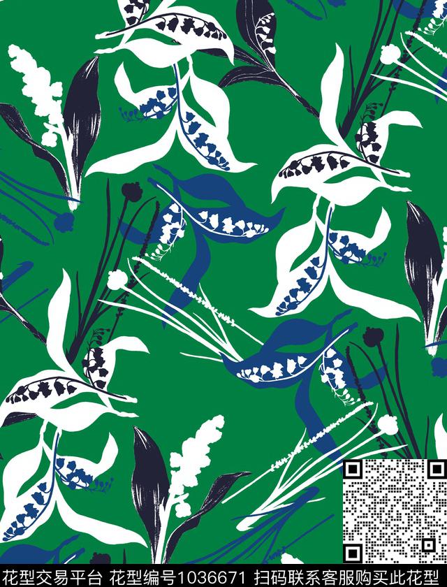 数码华亿平台花卉大牌风数码印花华亿平台下载（图片编号: 1036671） - 瓦栏（Walan）