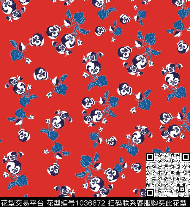 数码华亿平台花卉大牌风数码印花华亿平台下载（图片编号: 1036672） - 瓦栏（Walan）