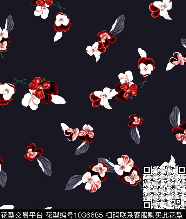 数码华亿平台花卉大牌风数码印花华亿平台下载（图片编号: 1036685） - 瓦栏（Walan）
