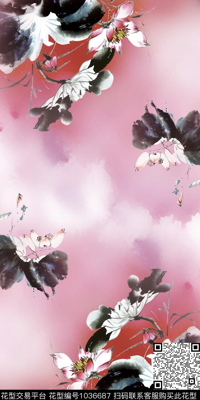 数码华亿平台围巾植物数码印花华亿平台下载（图片编号: 1036687） - 瓦栏（Walan）