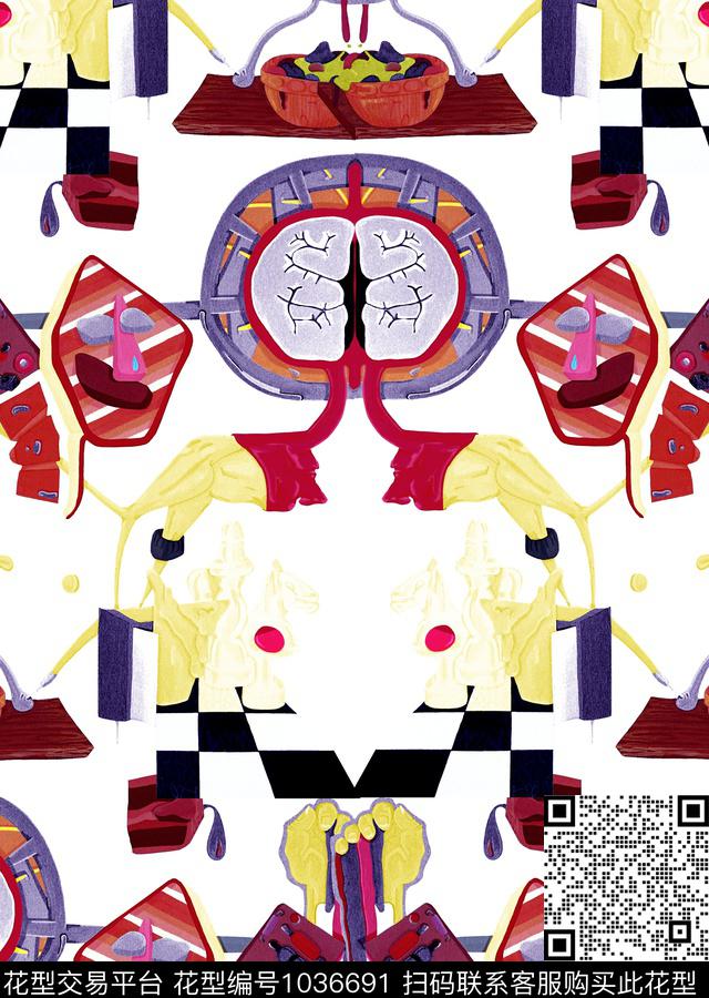 数码华亿平台抽象大牌风数码印花华亿平台下载（图片编号: 1036691） - 瓦栏（Walan）