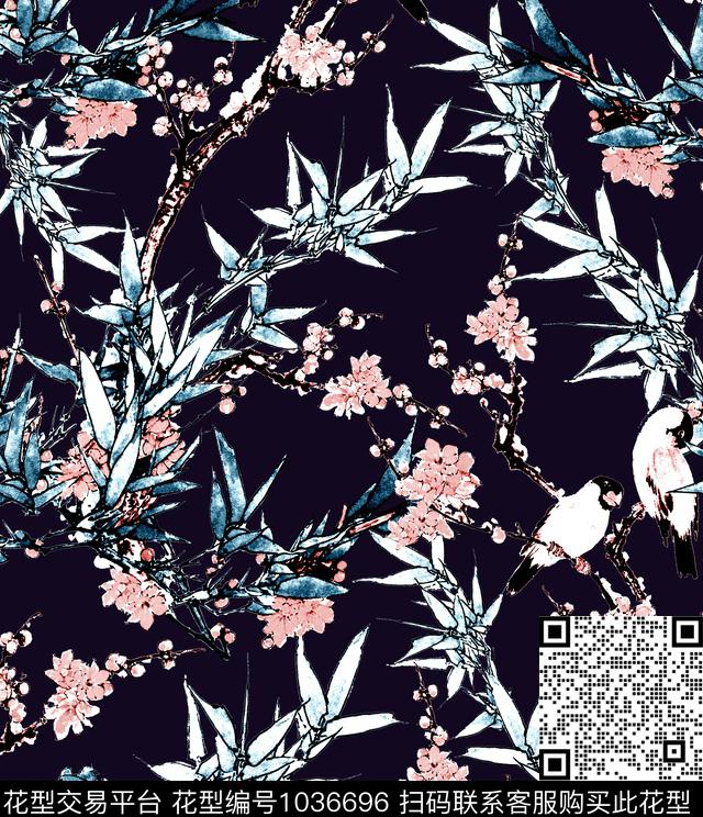 数码华亿平台花卉大牌风数码印花华亿平台下载（图片编号: 1036696） - 瓦栏（Walan）