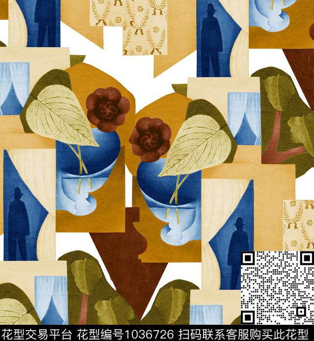 数码华亿平台抽象大牌风数码印花华亿平台下载（图片编号: 1036726） - 瓦栏（Walan）