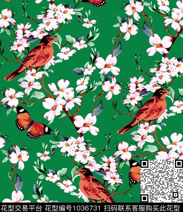 数码华亿平台花卉大牌风数码印花华亿平台下载（图片编号: 1036731） - 瓦栏（Walan）