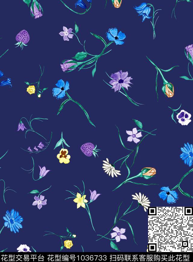 数码华亿平台花卉大牌风数码印花华亿平台下载（图片编号: 1036733） - 瓦栏（Walan）