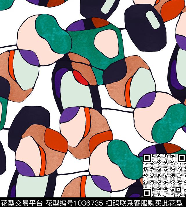 数码华亿平台抽象大牌风数码印花华亿平台下载（图片编号: 1036735） - 瓦栏（Walan）