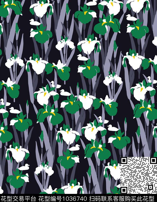 数码华亿平台花卉大牌风数码印花华亿平台下载（图片编号: 1036740） - 瓦栏（Walan）