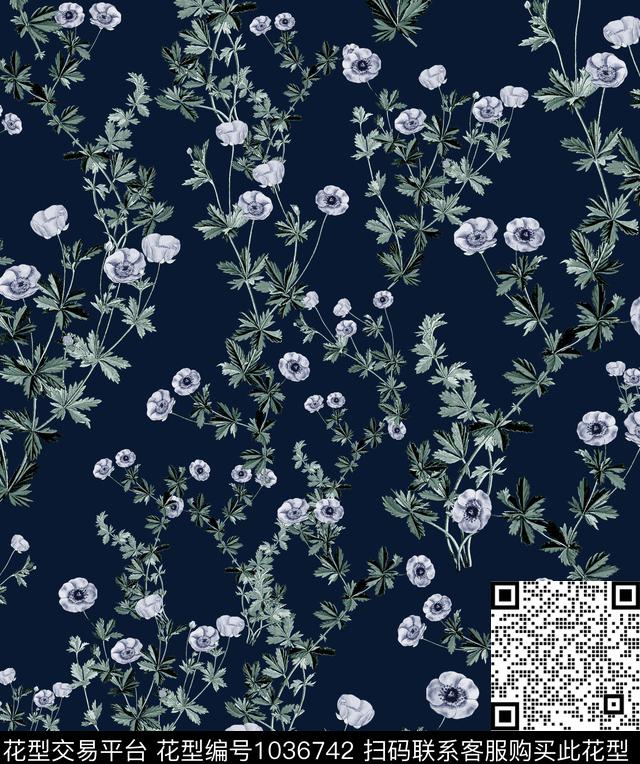 数码华亿平台花卉大牌风数码印花华亿平台下载（图片编号: 1036742） - 瓦栏（Walan）