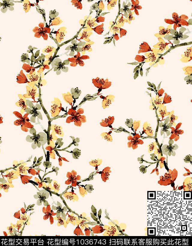 数码华亿平台花卉大牌风数码印花华亿平台下载（图片编号: 1036743） - 瓦栏（Walan）