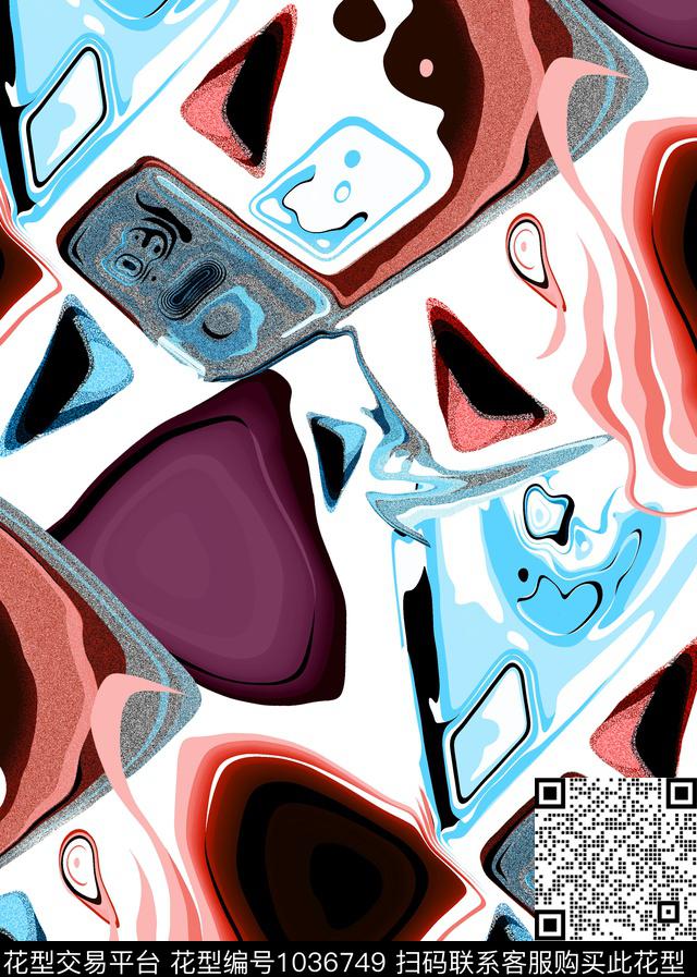 数码华亿平台抽象大牌风数码印花华亿平台下载（图片编号: 1036749） - 瓦栏（Walan）