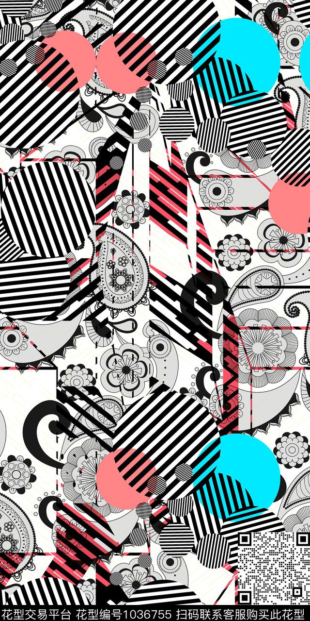 数码华亿平台女装几何数码印花华亿平台下载（图片编号: 1036755） - 瓦栏（Walan）