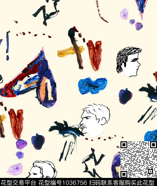 数码华亿平台抽象大牌风数码印花华亿平台下载（图片编号: 1036756） - 瓦栏（Walan）