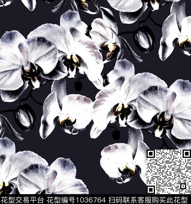 数码华亿平台花卉大牌风数码印花华亿平台下载（图片编号: 1036764） - 瓦栏（Walan）