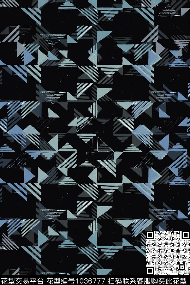 几何男装抽象径庭迷彩数码印花华亿平台下载（图片编号: 1036777） - 瓦栏（Walan）
