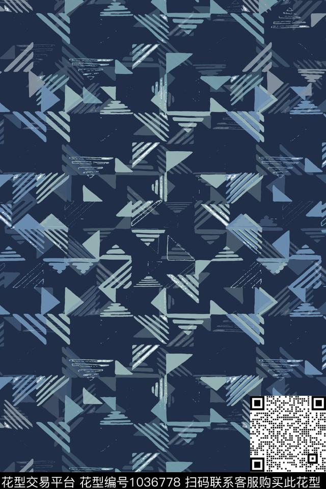 几何男装抽象径庭迷彩数码印花华亿平台下载（图片编号: 1036778） - 瓦栏（Walan）