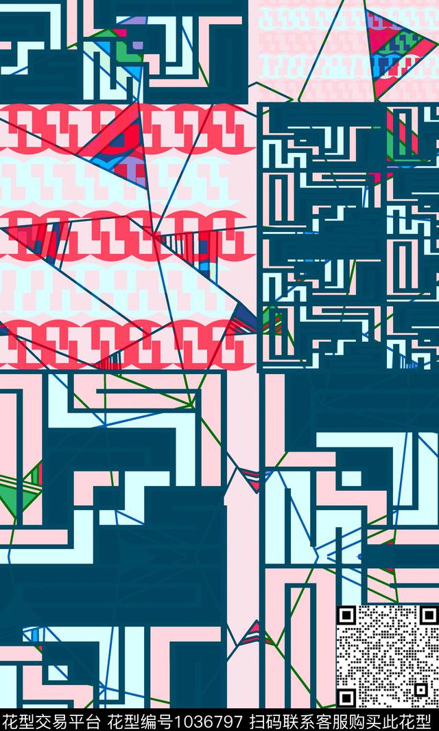 数码华亿平台女装几何数码印花华亿平台下载（图片编号: 1036797） - 瓦栏（Walan）