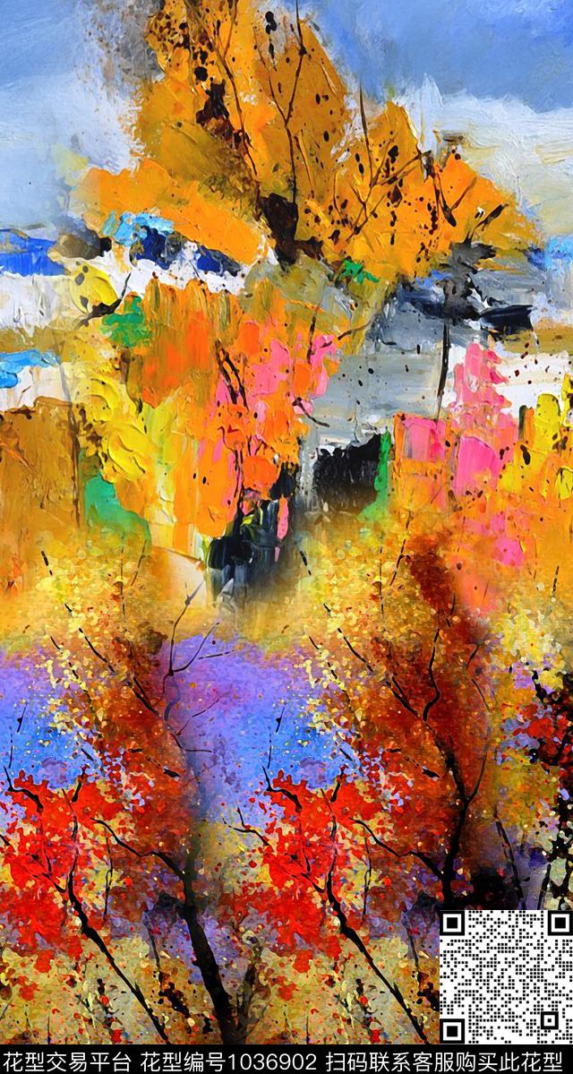 艺术数码华亿平台定位花数码印花华亿平台下载（图片编号: 1036902） - 瓦栏（Walan）