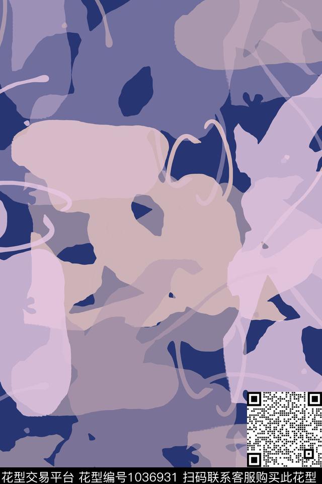 抽象花卉胸前独幅男装休闲花卉数码印花华亿平台下载（图片编号: 1036931） - 瓦栏（Walan）