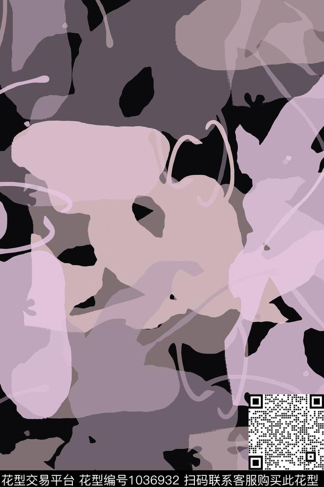 抽象花卉胸前独幅男装休闲花卉数码印花华亿平台下载（图片编号: 1036932） - 瓦栏（Walan）