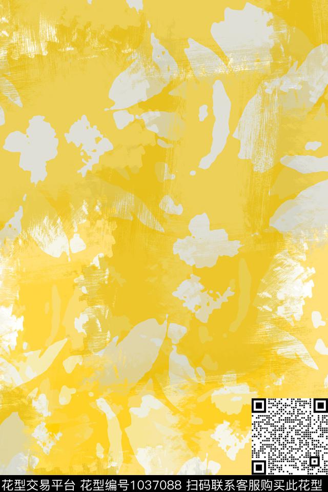 抽象花卉胸前独幅男装休闲花卉数码印花华亿平台下载（图片编号: 1037088） - 瓦栏（Walan）