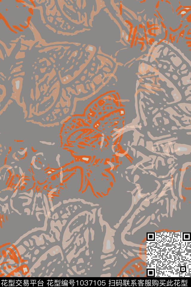 抽象花卉径庭迷彩男装休闲花卉传统印花华亿平台下载（图片编号: 1037105） - 瓦栏（Walan）