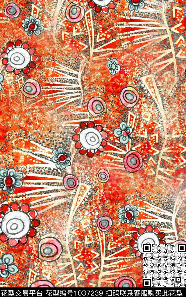 小碎花肌理笔触数码印花华亿平台下载（图片编号: 1037239） - 瓦栏（Walan）