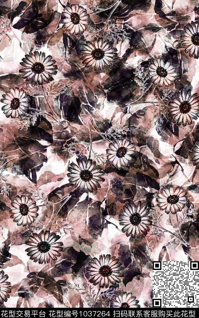 数码华亿平台民族风抽象数码印花华亿平台下载（图片编号: 1037264） - 瓦栏（Walan）