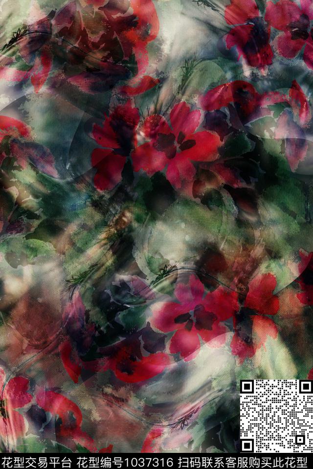 数码华亿平台花卉女装数码印花华亿平台下载（图片编号: 1037316） - 瓦栏（Walan）